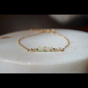 Opal Bracelet, October Birthstone, 14k Gold Filled